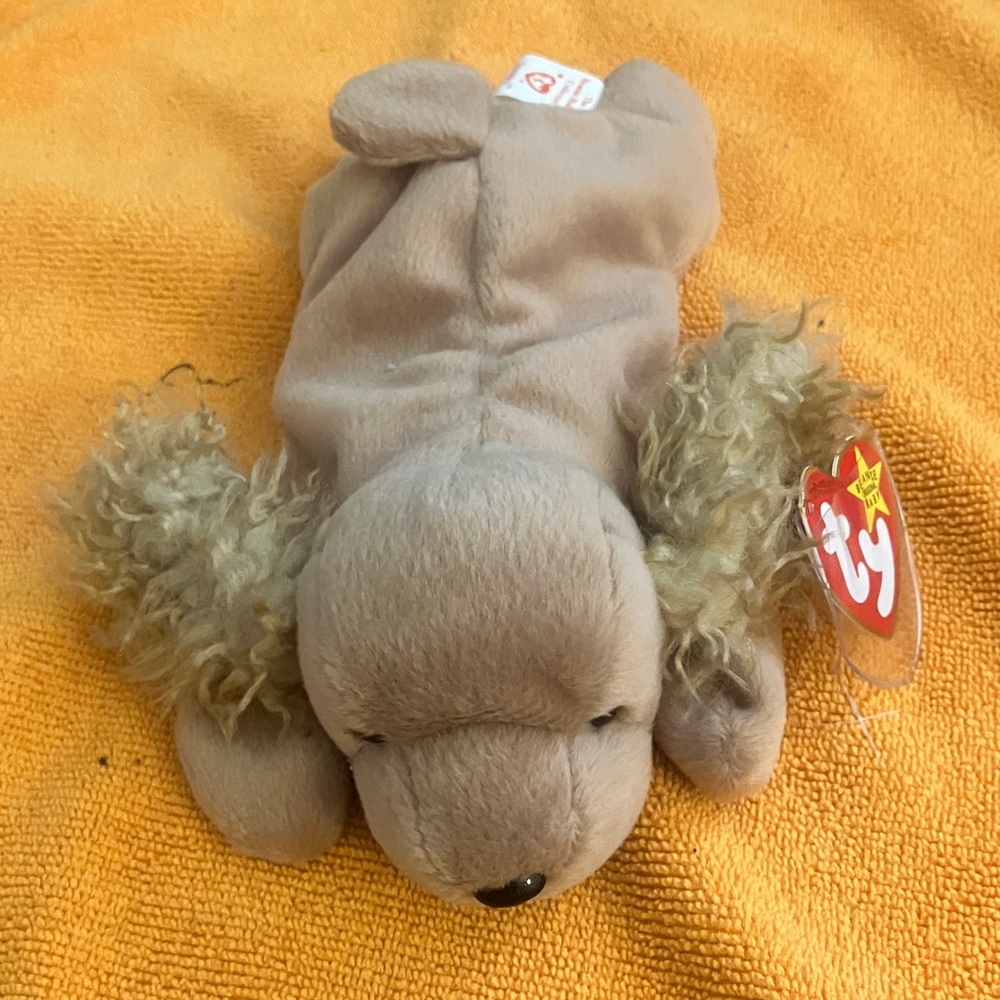 Ty Beanie Babies Spunky Dog Plush - Cream and Brown - Picture 5 of 7